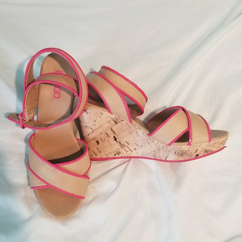 Pink & Tan Wedges
